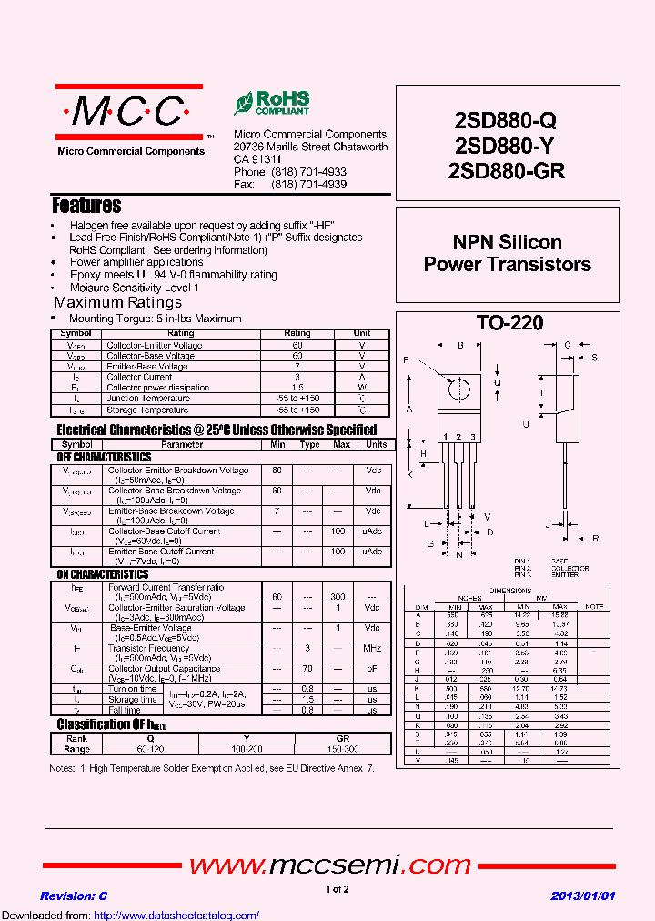 2SD880-Y_8864955.PDF Datasheet