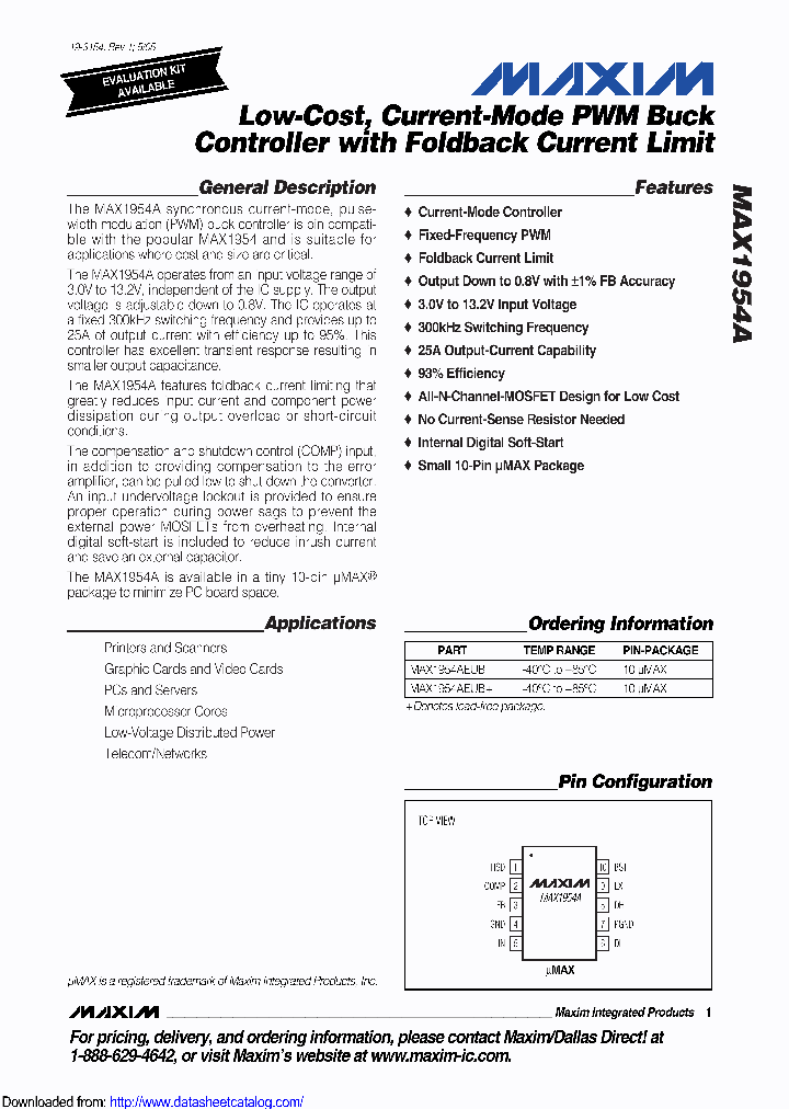 MAX1954AEUB-TG05_8865732.PDF Datasheet