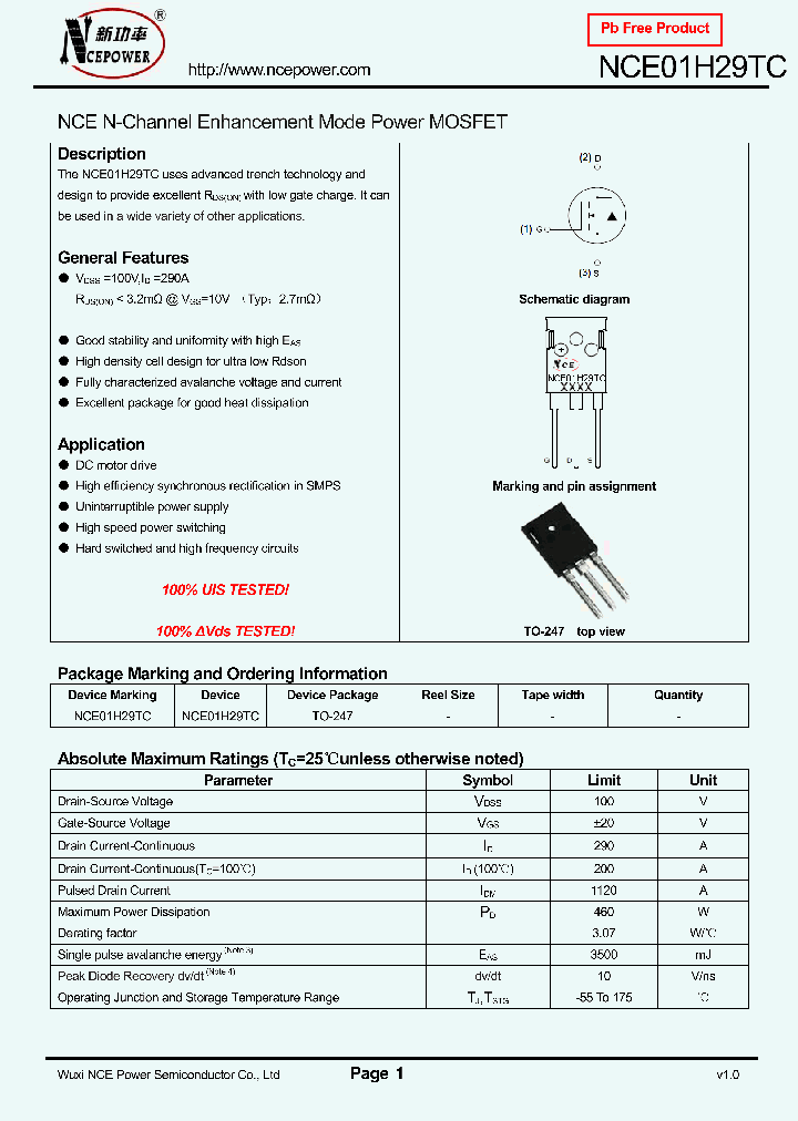 NCE01H29TC_8866233.PDF Datasheet