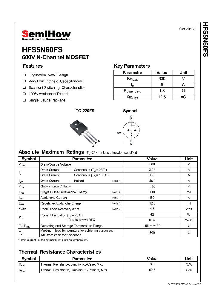 HFS5N60FS-16_8867497.PDF Datasheet