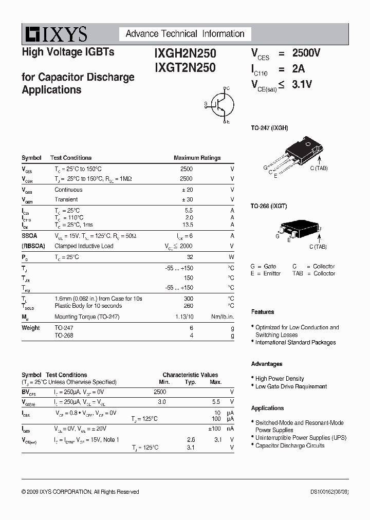 IXGT2N250_8866661.PDF Datasheet