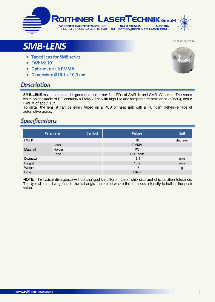 SMB-LENS_8867163.PDF Datasheet