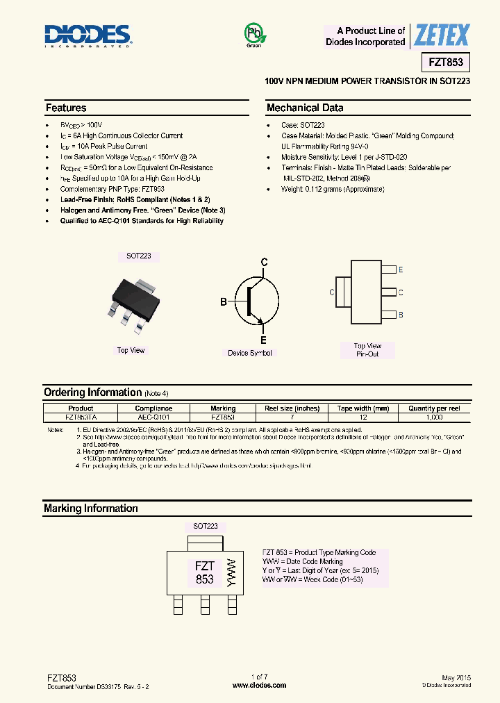 FZT853-15_8868676.PDF Datasheet