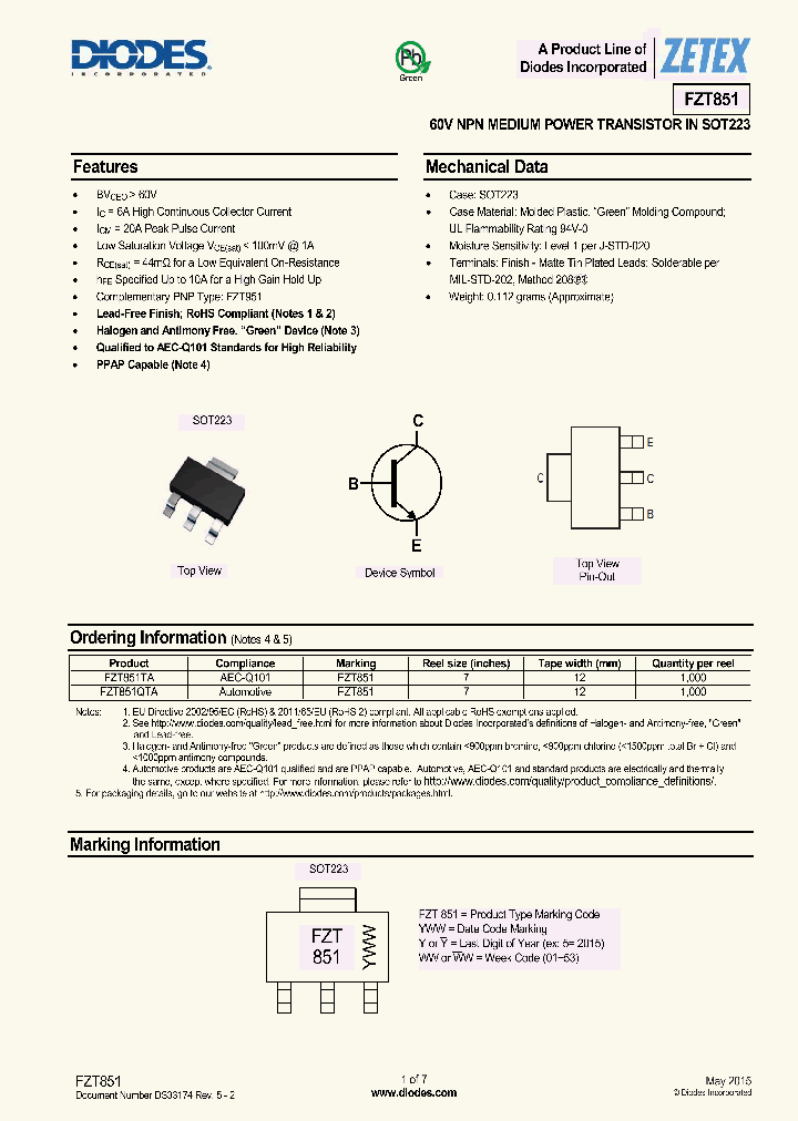 FZT851-15_8868672.PDF Datasheet