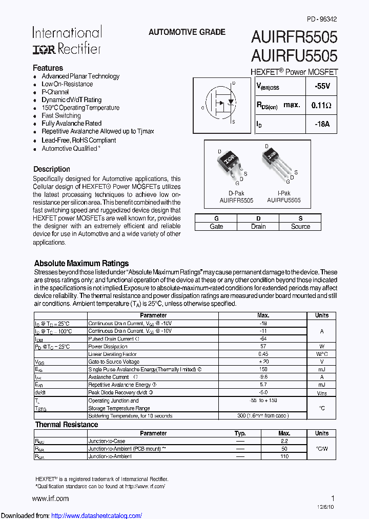 AUIRFR5505_8870297.PDF Datasheet
