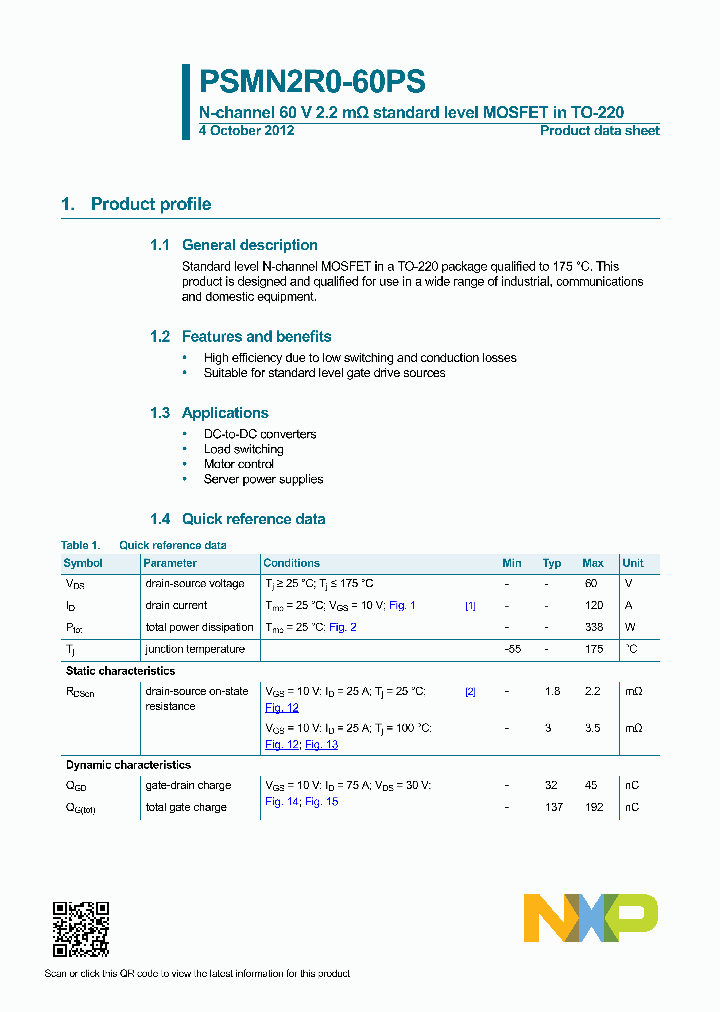PSMN2R0-60PS-15_8871412.PDF Datasheet