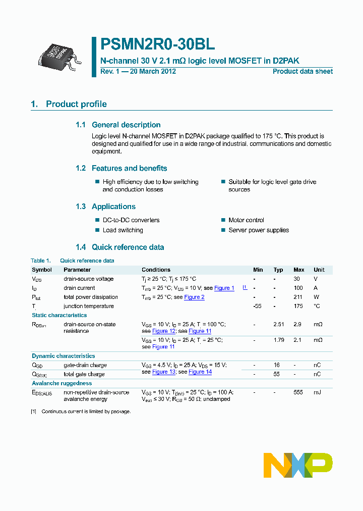 PSMN2R0-30BL-15_8871407.PDF Datasheet
