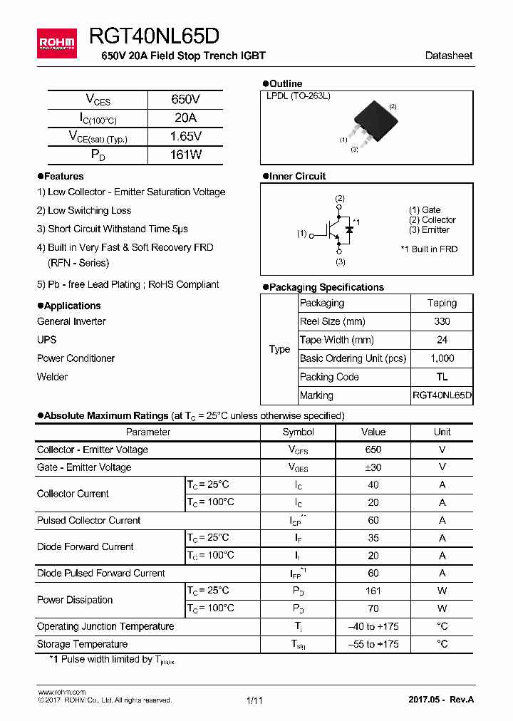 RGT40NL65D_8874243.PDF Datasheet