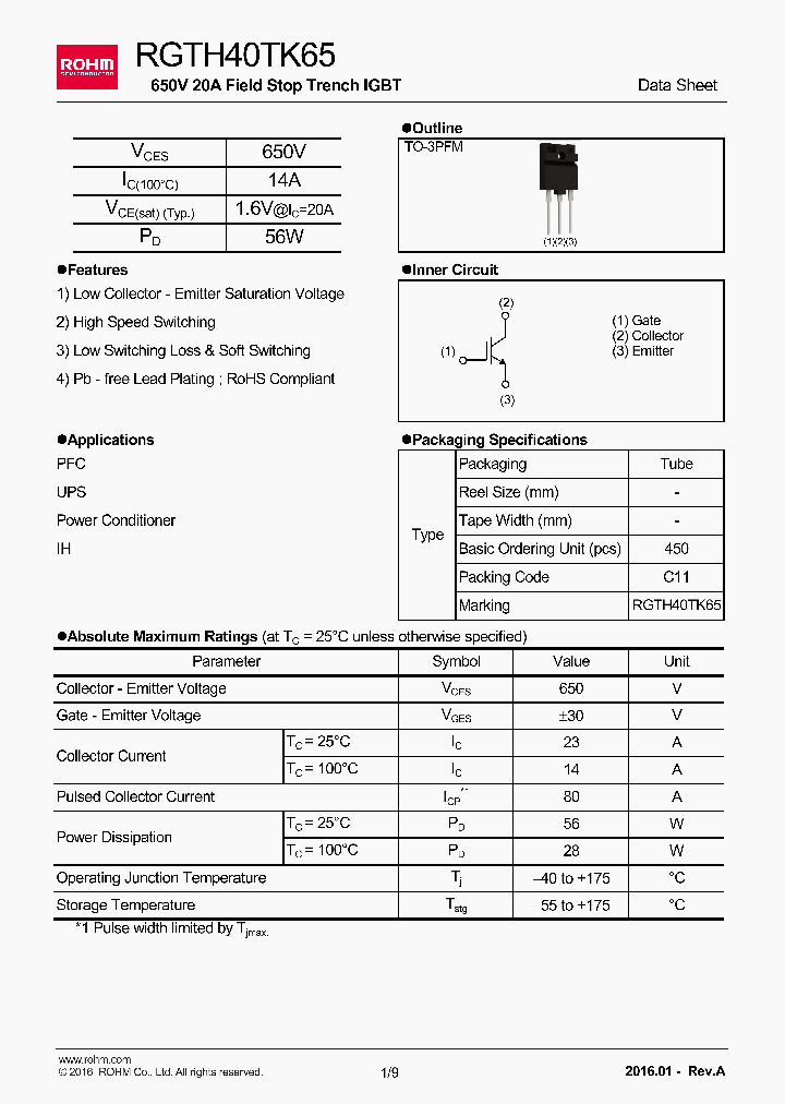 RGTH40TK65_8874258.PDF Datasheet