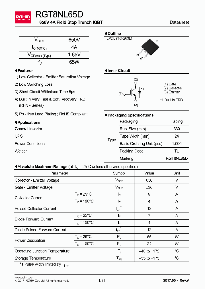 RGT8NL65D_8874252.PDF Datasheet