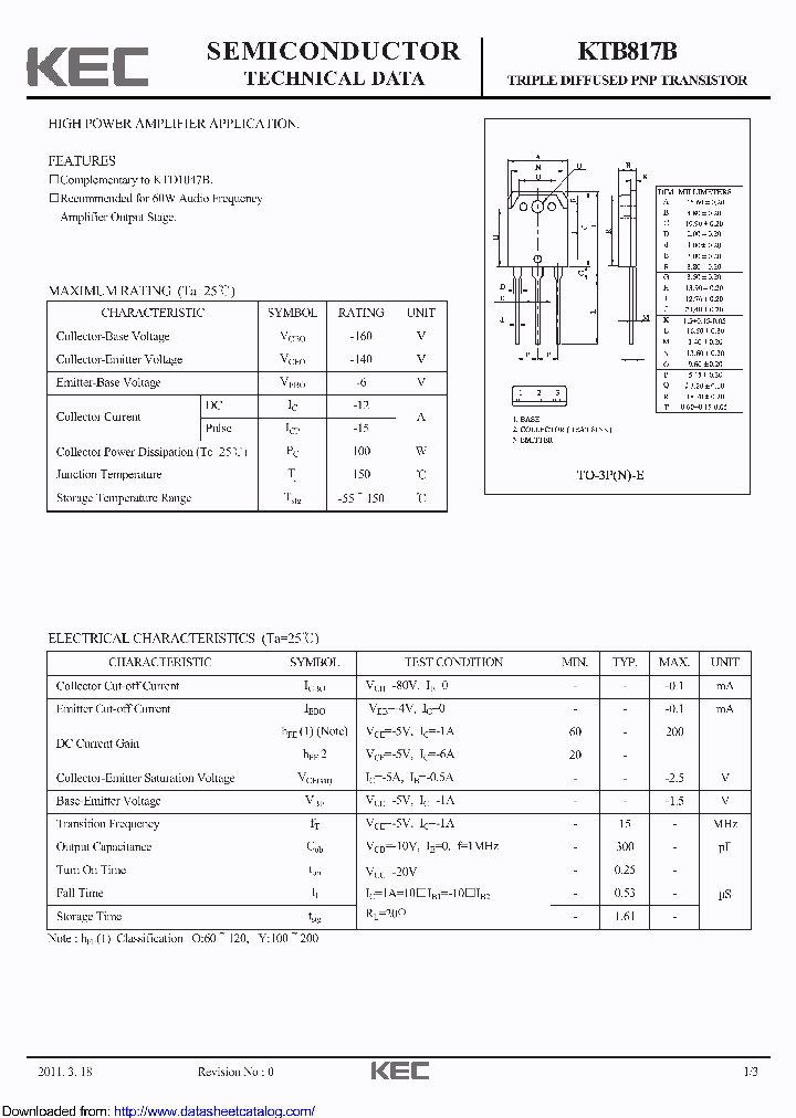 KTB817B_8874887.PDF Datasheet