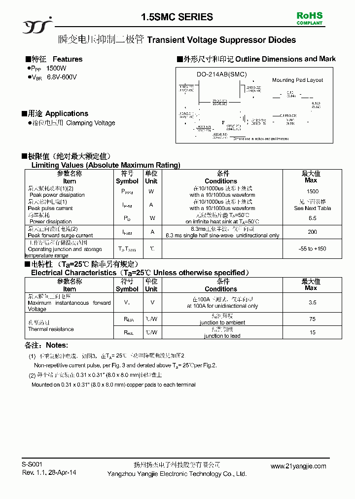 15SMC56CA_8875415.PDF Datasheet