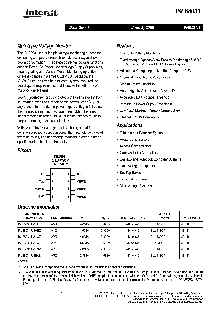 ISL88031_8878126.PDF Datasheet
