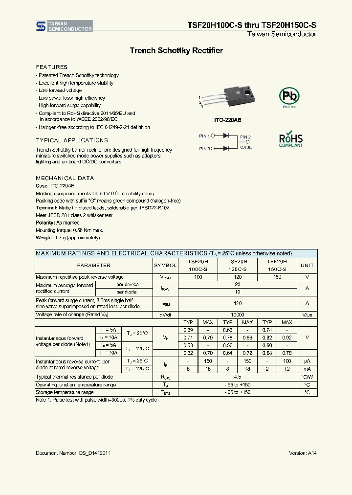 TSF20H100C-S_8880245.PDF Datasheet