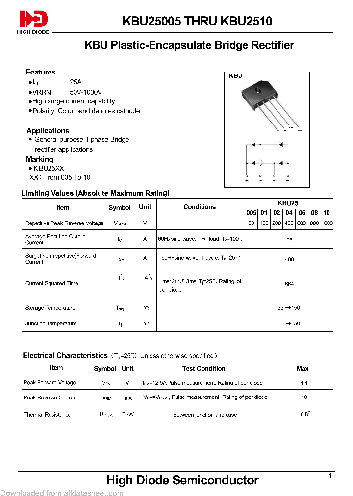 KBU25005_8880679.PDF Datasheet