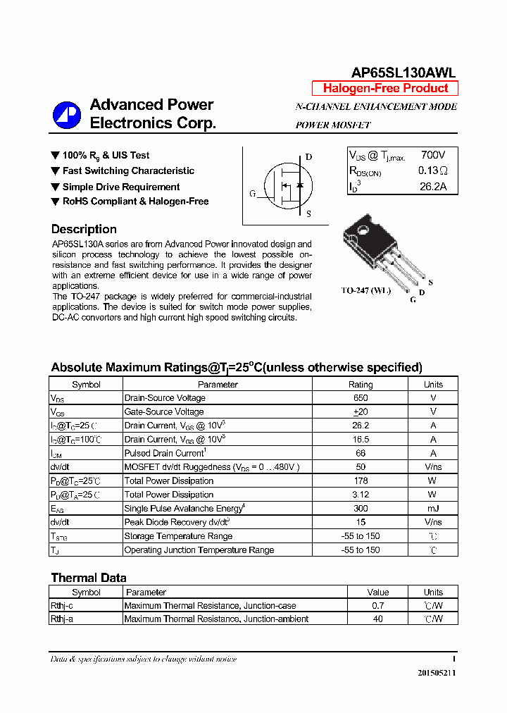 AP65SL130AWL_8880982.PDF Datasheet