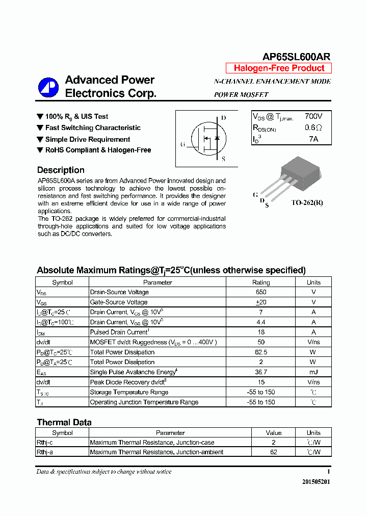 AP65SL600AR_8880990.PDF Datasheet