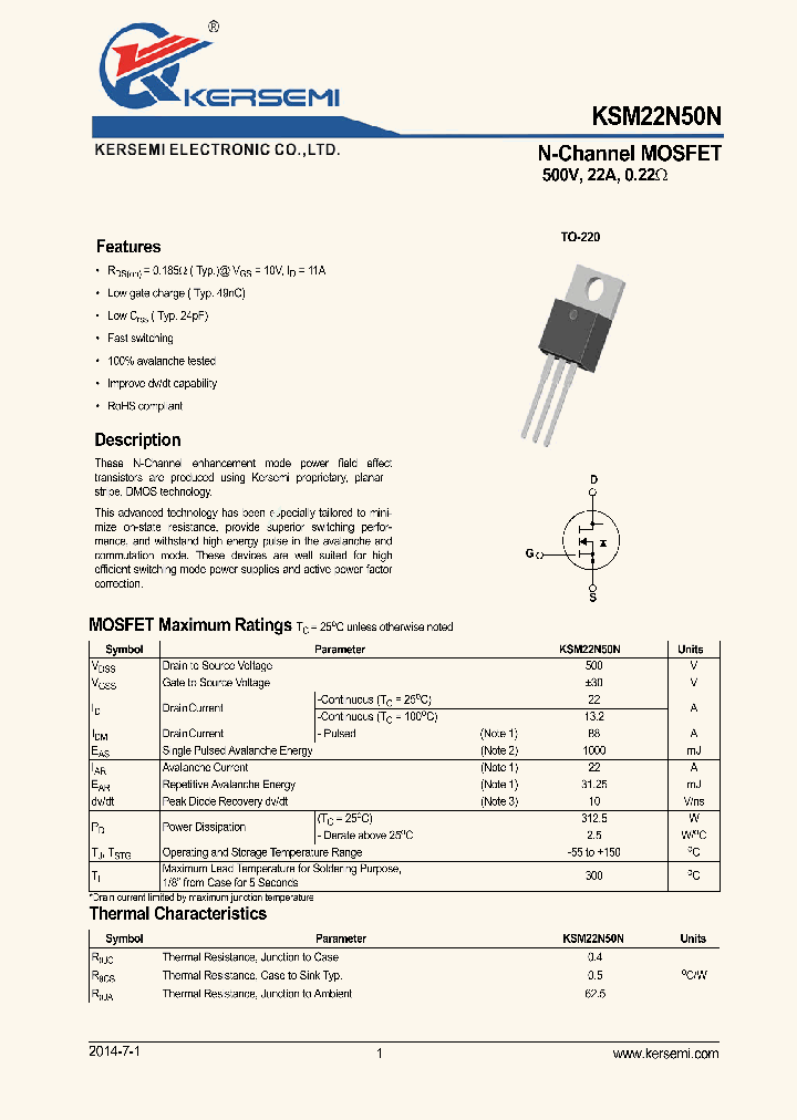 KSM22N50N_8881394.PDF Datasheet