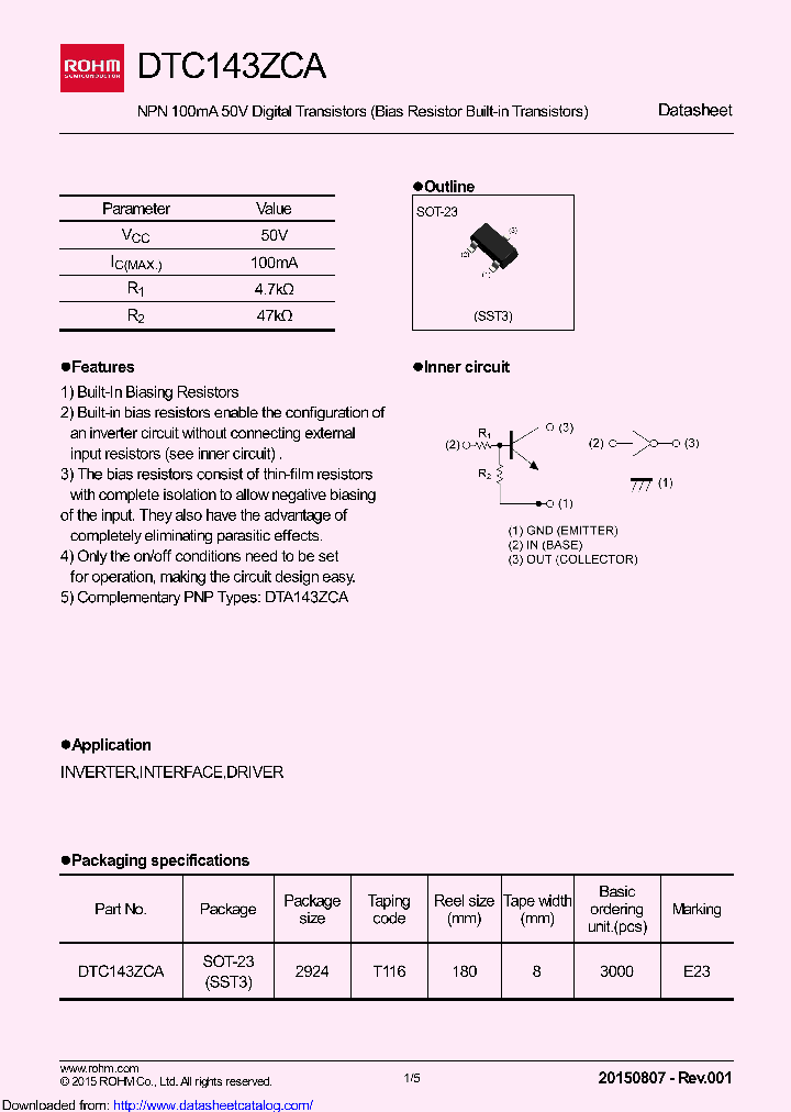 DTC143ZCAT116_8882707.PDF Datasheet