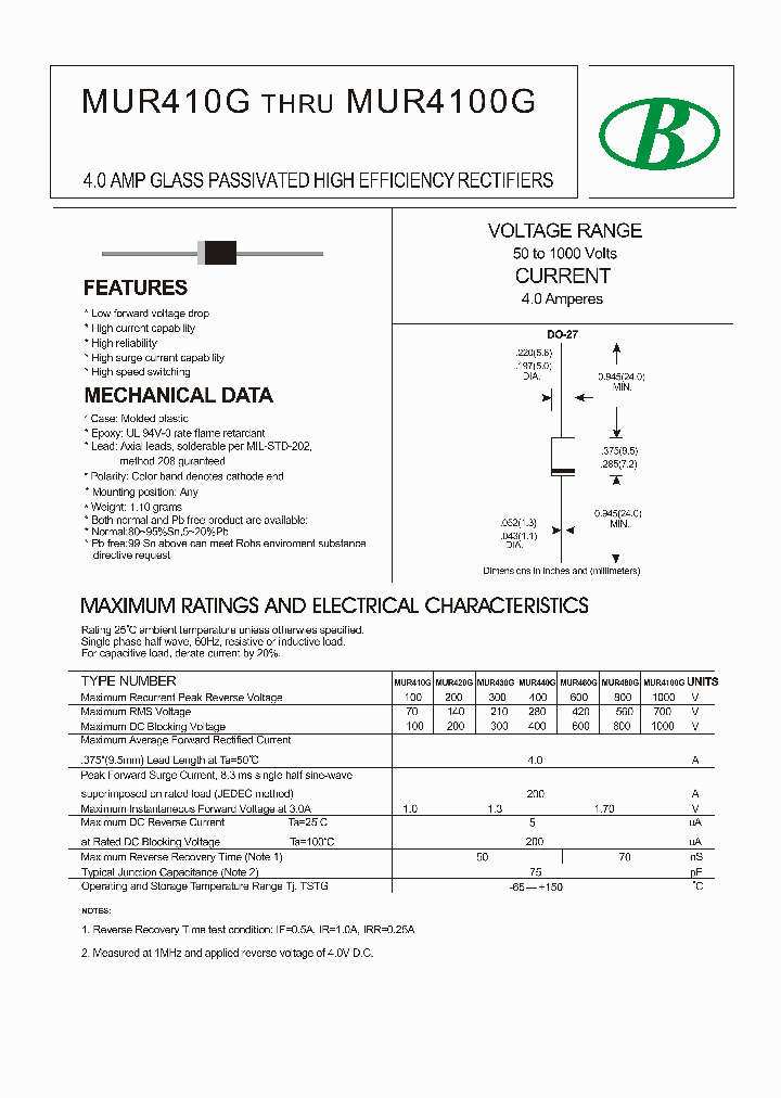 MUR460G_8883297.PDF Datasheet