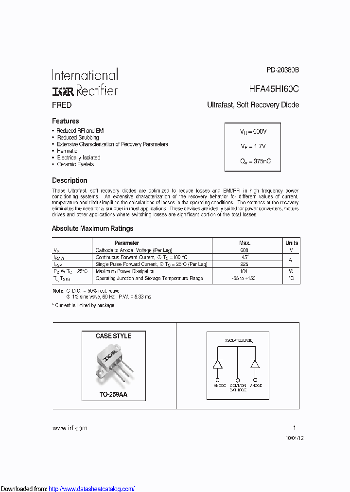 HFA45HI60CSCS_8885596.PDF Datasheet
