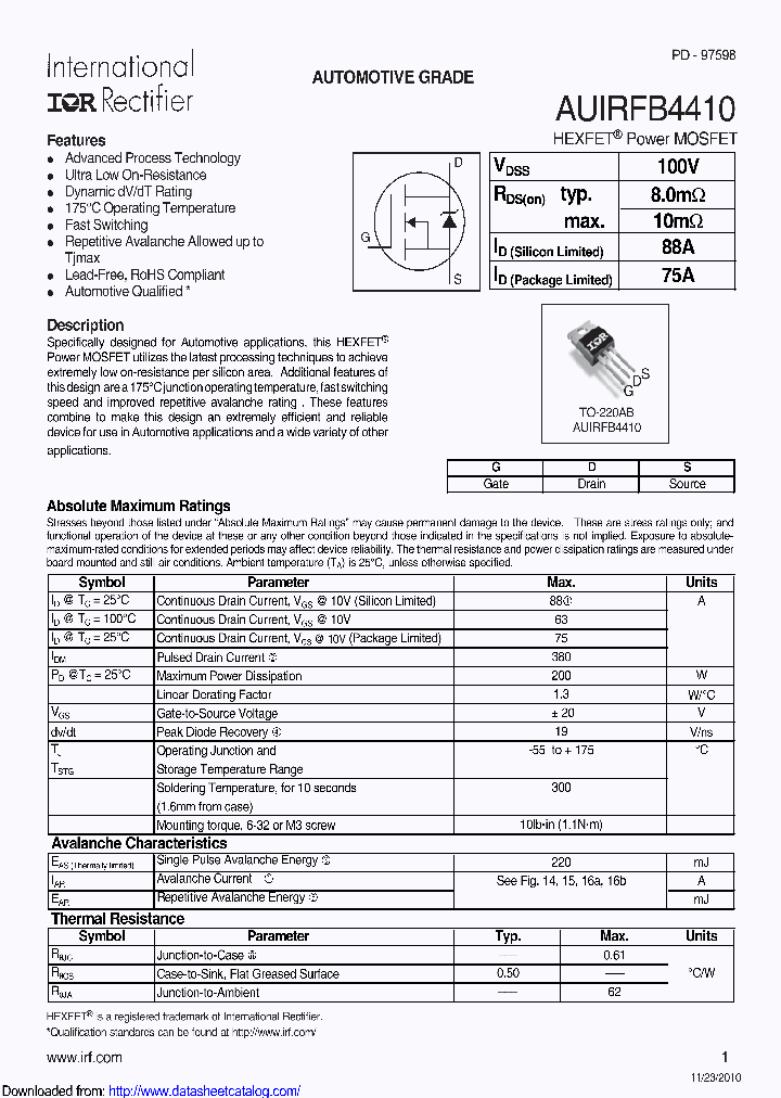AUIRFB4410_8885747.PDF Datasheet