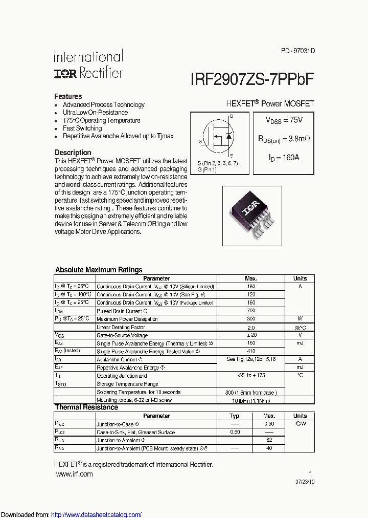 IRF2907ZSTRL7PP_8886215.PDF Datasheet