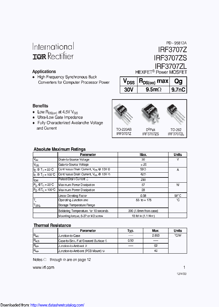IRF3707ZSTRR_8886220.PDF Datasheet