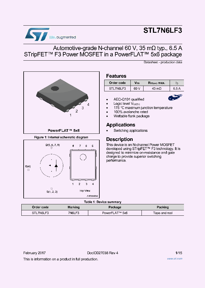 STL7N6LF3_8886404.PDF Datasheet