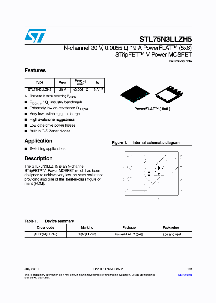 STL75N3LLZH5_8886400.PDF Datasheet