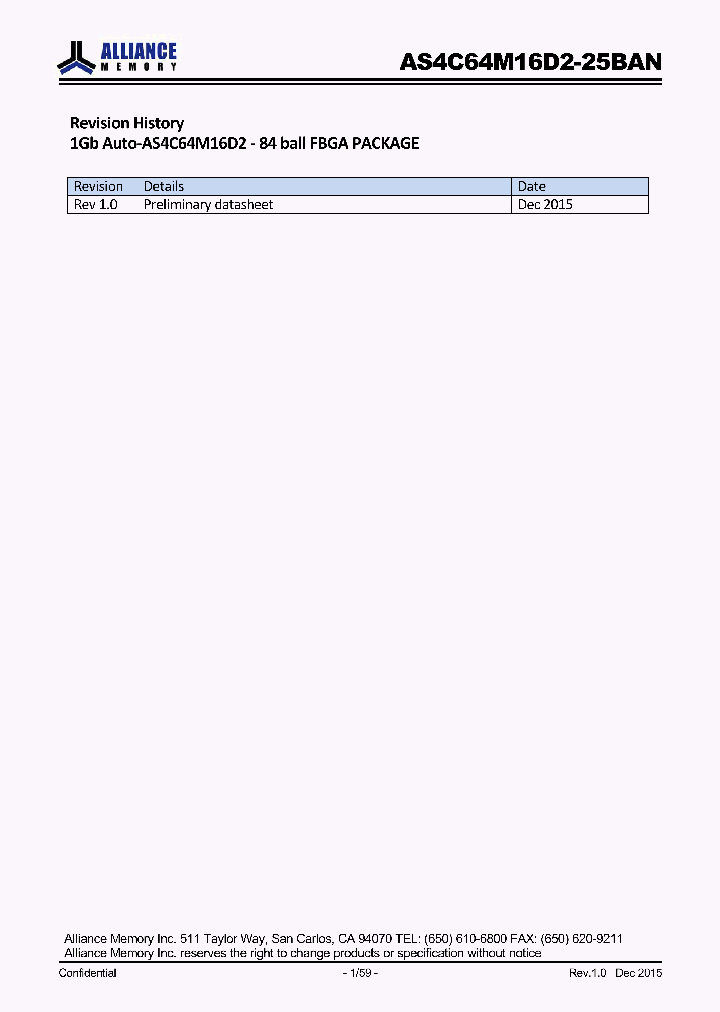 AS4C64M16D2-25BAN_8886991.PDF Datasheet