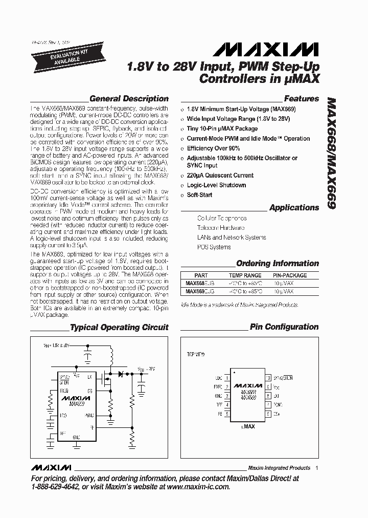 MAX668EUB_8888530.PDF Datasheet