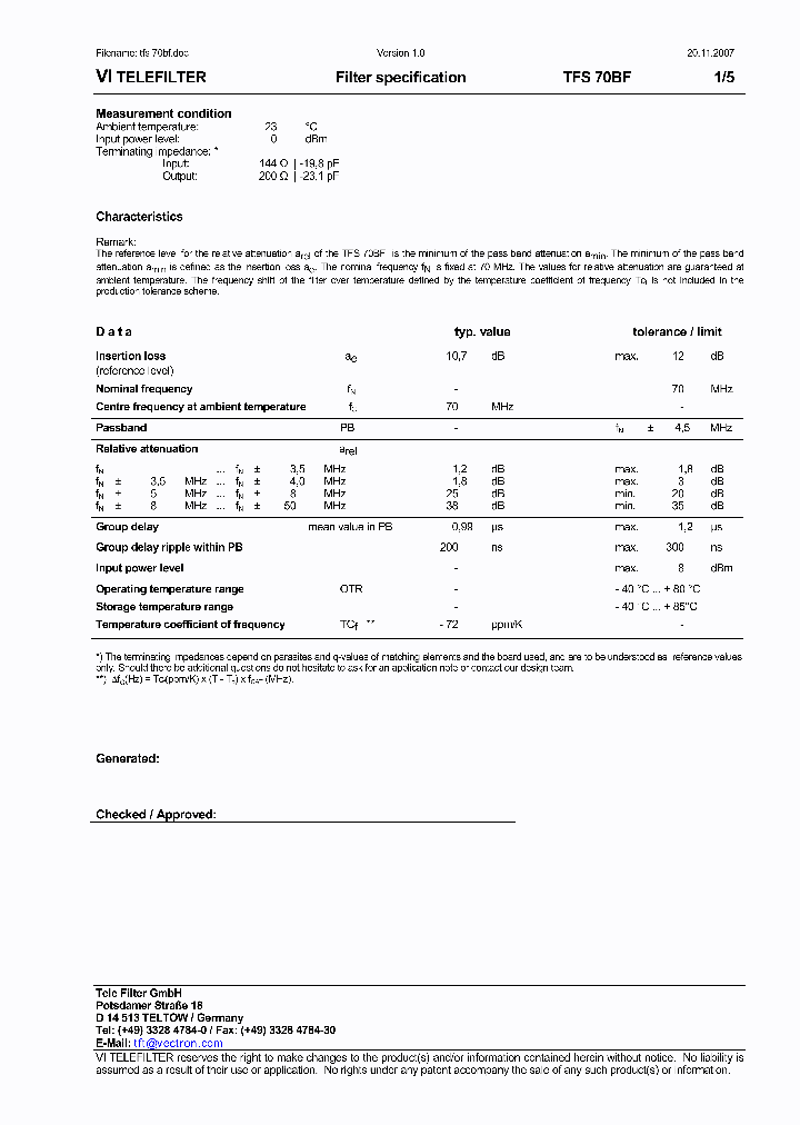 TFS70BF_8888466.PDF Datasheet
