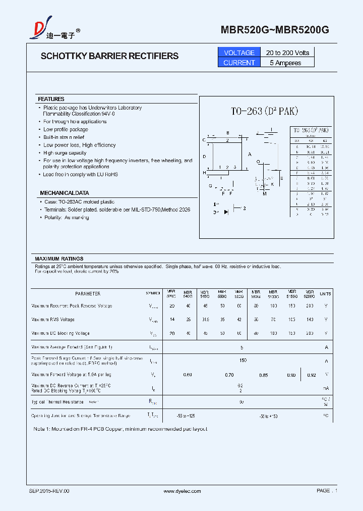 MBR540G_8889488.PDF Datasheet