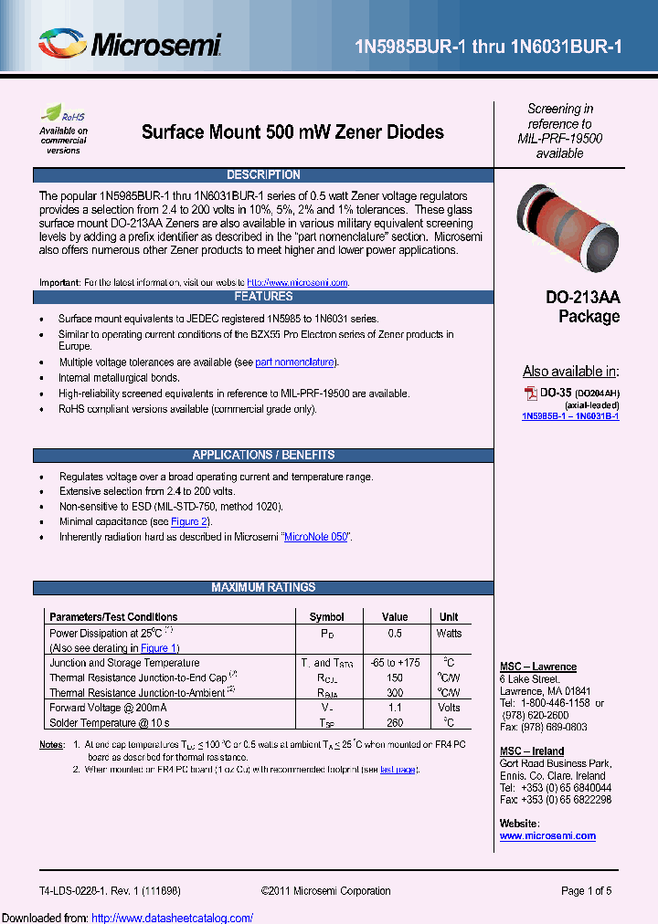 1N6003BUR-1_8890091.PDF Datasheet