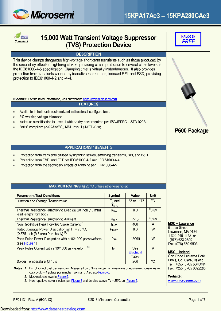 15KPA18E3TR13_8891699.PDF Datasheet
