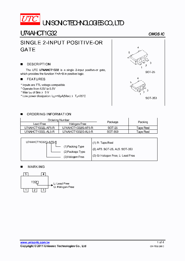 U74AHCT1G32L-AF5-R_8895064.PDF Datasheet