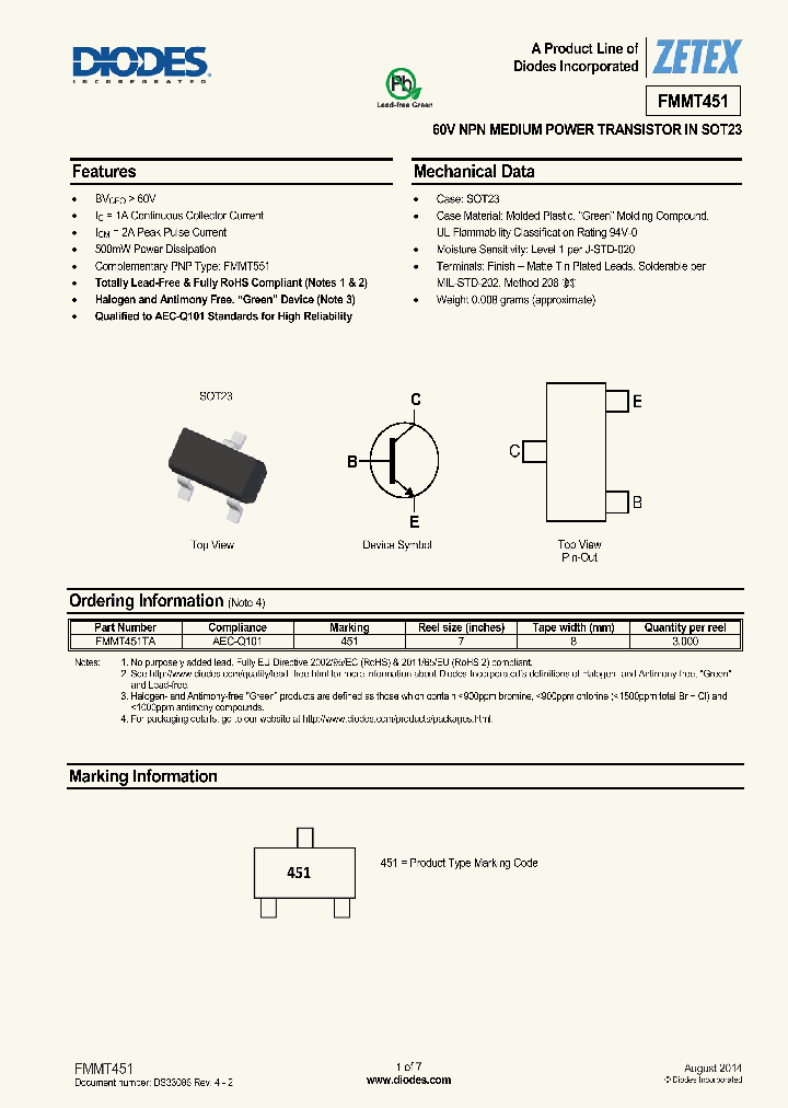 FMMT451-15_8896678.PDF Datasheet