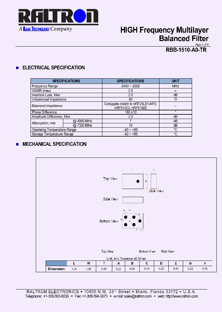 RBB-1510-A0-TR_8896664.PDF Datasheet