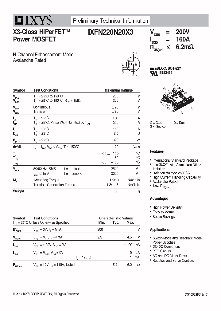 IXFN220N20X3_8897610.PDF Datasheet