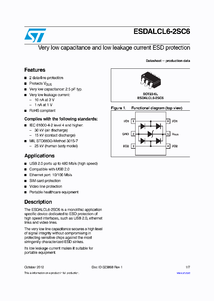 ESDALCL6-2SC6_8898231.PDF Datasheet