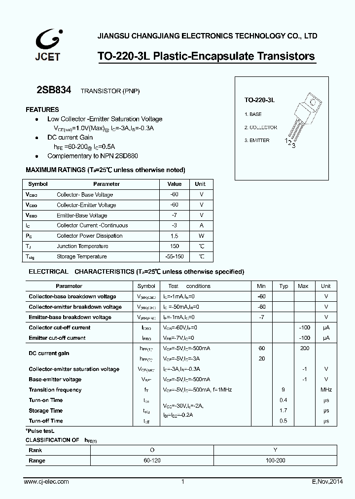 2SB834_8898240.PDF Datasheet