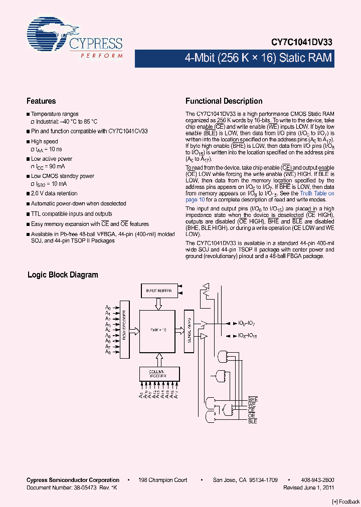 CY7C1041DV33-10BVXIT_8898259.PDF Datasheet