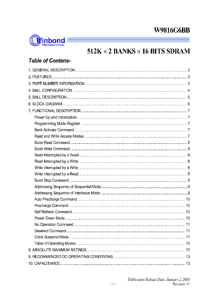 W9816G6BB_8898768.PDF Datasheet
