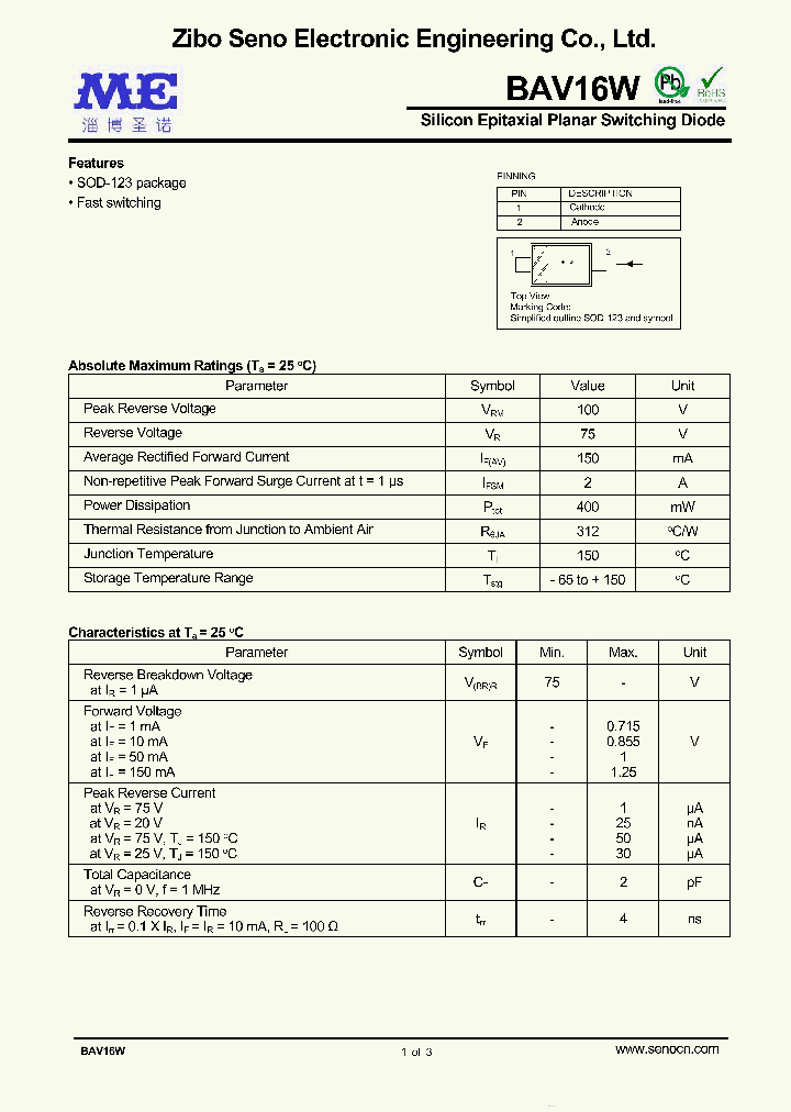 BAV16W_8899523.PDF Datasheet