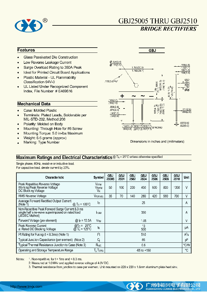GBJ2510_8899665.PDF Datasheet