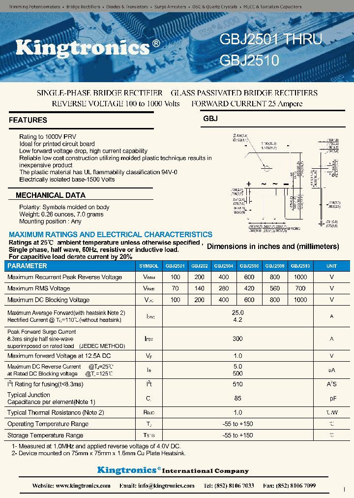 GBJ2510_8899662.PDF Datasheet