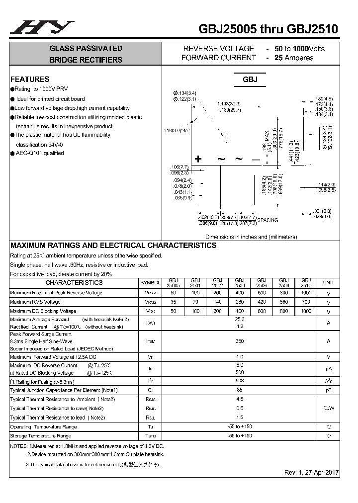 GBJ2510_8899664.PDF Datasheet