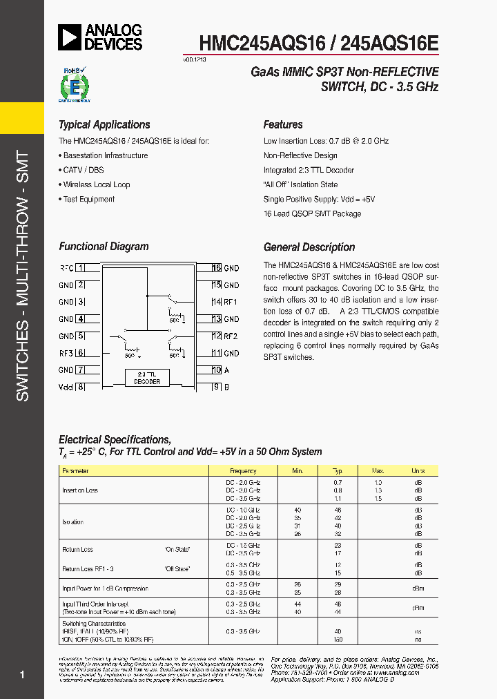 HMC245AQS16_8899929.PDF Datasheet