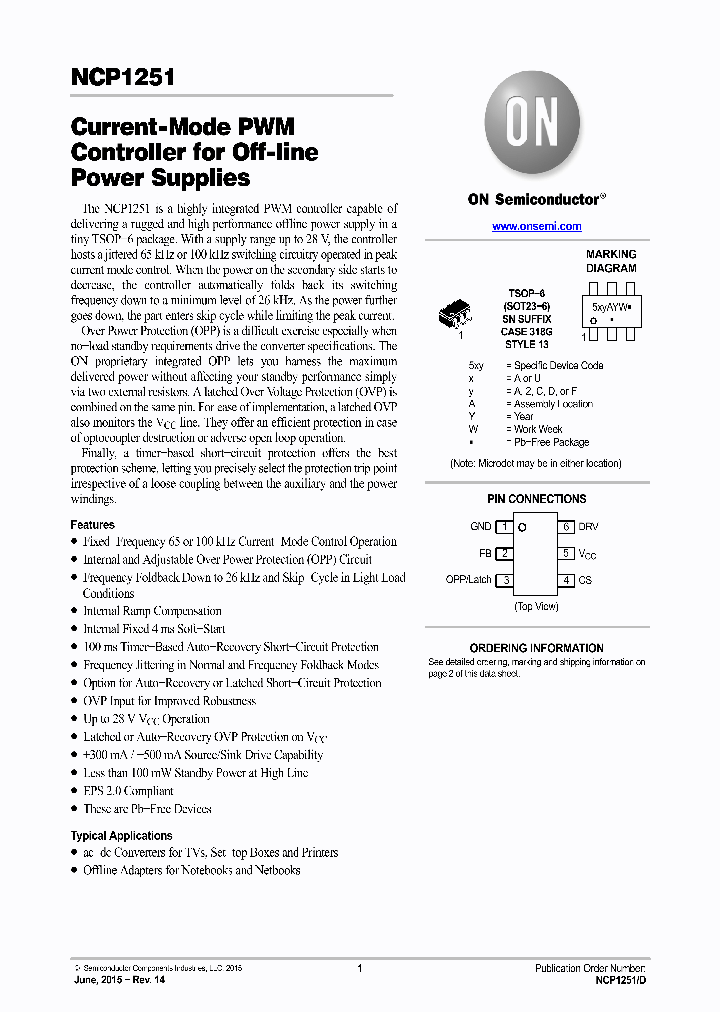 NCP1251BSN100T1G_8900522.PDF Datasheet